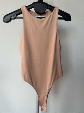 Zara Beige Scoop-Neck Bodysuit